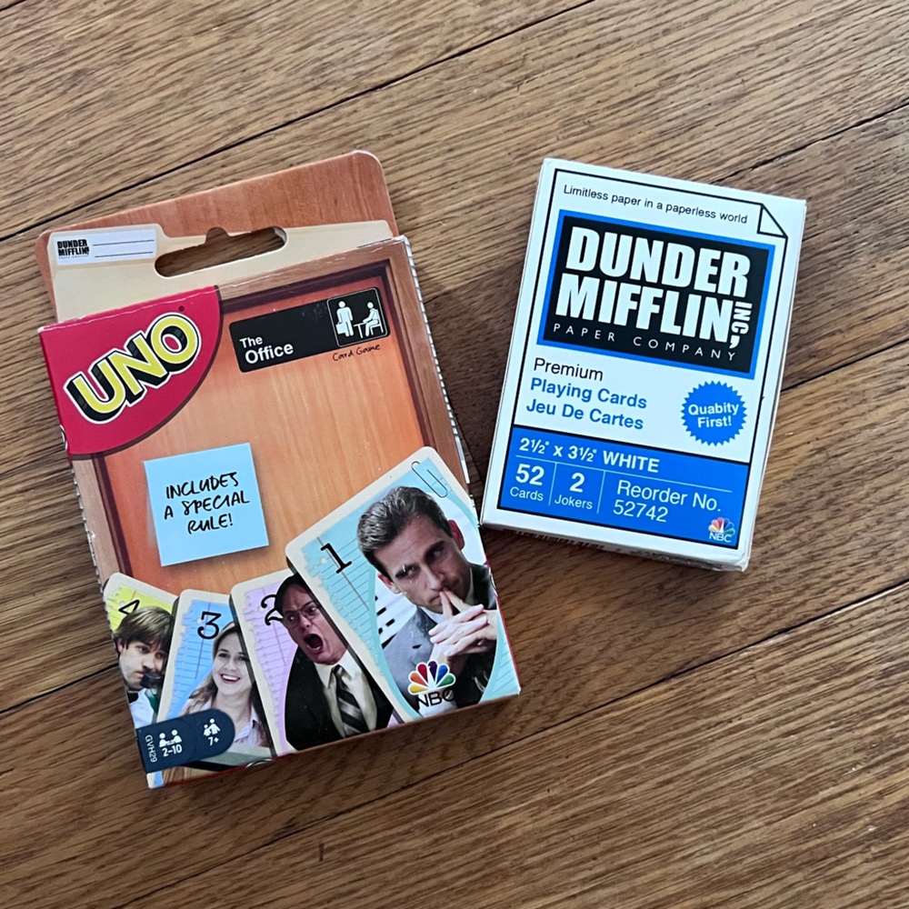 Dunder Mifflin Playing Cards and UNO The Office Game Set